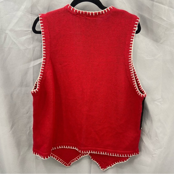 Vintage 90’s Red Plaid Knit Button Front Dog Vest NWT Dead Stock Size 18/20 - Picture 9 of 10